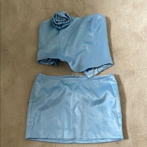 Elegant Blue Women's Skirt Set
